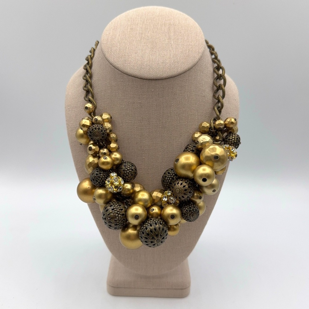 Simply Vera Statement Necklace Women OS Gold Cluster Bib Maximalist Boho Luxe